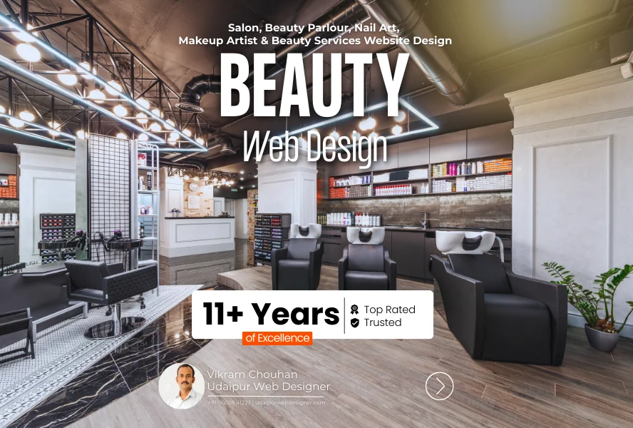 Salon, Beauty Parlour, Nail Art, Makeup Artist & Beauty Services Website Design