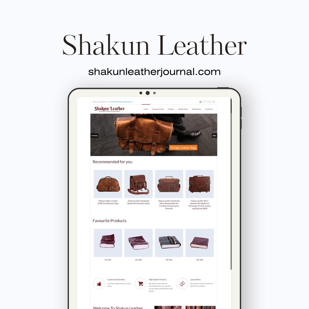 Leather Journal Website Designer